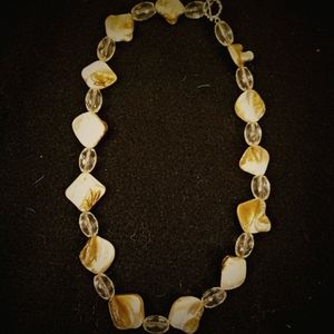 Artisan shell and bead necklace